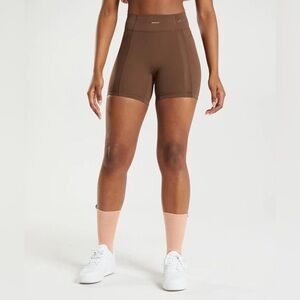 GYMSHARK Womens Running Shorts Whitney Simmons Brown XS